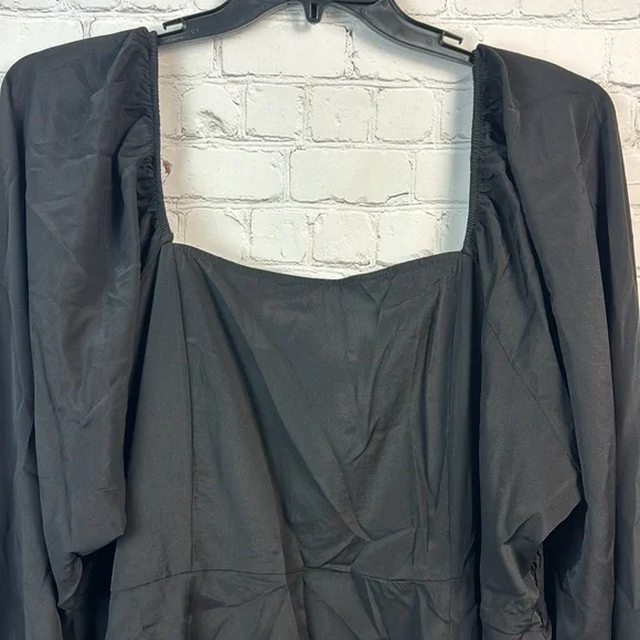 BloomChic Elegant Black Long Sleeve Dress with Ruffle Detail Plus Size 3X - Picture 5 of 8